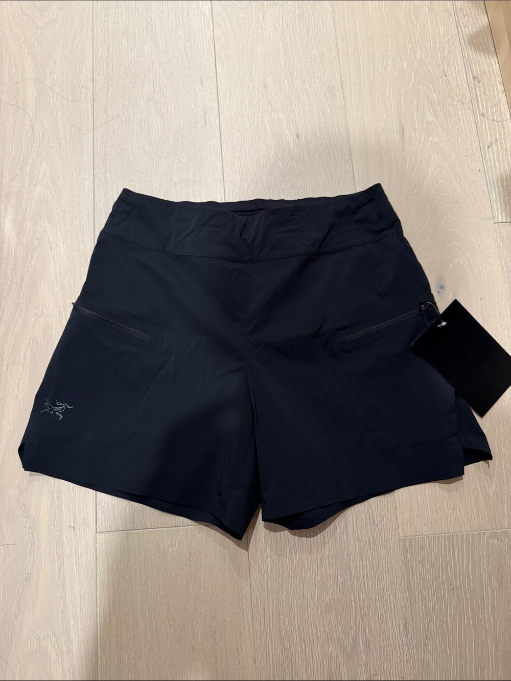 Arc'teryx Black Women's Aestas Athletic Shorts with Zippered Pockets